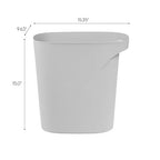 IRIS USA Small Trash Can Wastebasket with Handle, 6 Gallon / 24 Quart, 3-Pack, for Bathroom, Office, Bedroom, Under Sink, Kitchen, Garbage - Gray