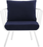 Modway Riverside Outdoor Furniture, Two Armchairs, White Navy