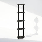 Furinno Turn-N-Tube Corner Shelf, 5-Tier Corner Bookshelf, Open Storage Shelves, for Organization and Storage, Living Room, Home Office, Garage, Bedroom, Espresso