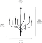 KICHLER Livadia 8-Light Chandelier, Soft Modern-Light in Black, for Foyer, Great Room, or Vaulted Dining or Bedroom (47.75" x 47.75"), 52675BK