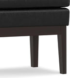 SIMPLIHOME Carlson 45-inch Wide Vegan Faux Leather Ottoman Bench in Distressed Saddle Brown with Solid Wood Frame for Living Room, Entryway, or Bedroom