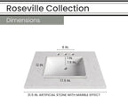 Hanover Roseville 31'' Vanity Cabinet with Sink Combo for Bathroom, Powder Room | Pre-Assembled Cabinet | 2 Drawers, Bottom Shelf | Artificial Stone Countertop | White Cabinet | HANVN0108-31-1WH