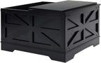 Lift Top Coffee Table, 31.5" Square Coffee Table with Storage, Farmhouse Coffee Tables for Living Room, Cocktail Tables with Large Hidden Compartment, Rustic Black