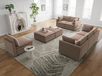 Txtin's Cloud Couches for Living Room L Shaped Sectional Couch with Ottoman Deep Plush 4 Seats Sofa Modern Sofa for Apartment Brown