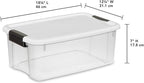 Sterilite 6-Pack Ultra Latching Box, Storage Bins with Lids, Clear Plastic, 18 Quart - Heavy-Duty Organizing Containers for Closet, Bathroom, and Office