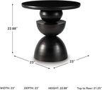 Signature Design by Ashley Kurtson Modern Metal Accent Table with Pedestal Base, Black