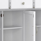 SIMPLIHOME Connaught 51-inch Wide Solid Wood Storage Cabinet in White for The Entryway, Mudroom, 3 Drawers and Adjustable Shelves, Traditional Style, Space-Saving Design