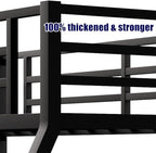 Stronger & Higher Quality Heavy Duty Steel Bunk Bed Twin XL Over Queen Size Bunkbed, Thickened Safer More Stable Metal Queen Bunk Bed Frame (Faster Assembly) (Twin XL Over Queen)