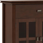 SIMPLIHOME Artisan Buffet - 60 inch Wide Solid Wood 4-Door Sideboard Buffet in Russet Brown, Transitional Storage Cabinet for Dining Room or Kitchen with Adjustable Shelves and Square Knobs