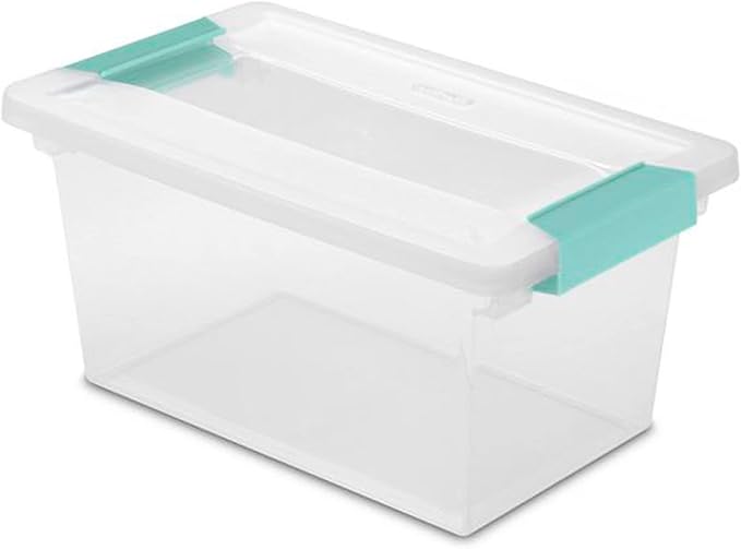 Sterilite Medium Clear Multipurpose Plastic Storage Tote, 4 Pack, and Large Clear Multipurpose Plastic Storage Tote, 4 Pack for Home Organization