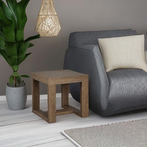 Signature Design by Ashley Cariton Contemporary Oversized Square End Table, Grayish Brown