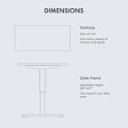 FLEXISPOT EN1 Whole-Piece Standing Desk 60"x24" Electric Height Adjustable Heavy Duty Steel Stand Up Desk Frame w/Automatic Smart Keypad (Black Frame + White Top, 2 Packages)
