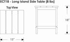 POLYWOOD ECT18SA Long Island 18" Side Table, Sand