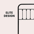 Vintage Metal Headboards, Adjustable Height Iron Frame, Farmhouse Rustic Style, Elegant and Durable Design, Easy Assembly, Universal Fit for Kids & Adults, Queen Size, Black Finish
