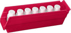 Akro-Mils 30110 Plastic Shelf Bins, Heavy Duty Storage Bins for Garage, Closet, and Drawer Organization, 12-Inch x 3-Inch x 4-Inch, Red, 24-Pack