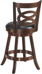 ERGOMASTER Swivel Bar-Stools Set of 2 Brown Counter Height Barstool 24 Inch Seat Bar Chair