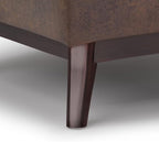 SIMPLIHOME Owen 34 inch Wide Mid Century Modern Rectangle Coffee Table Storage Ottoman Distressed Chestnut Brown/Flip Over Tray top
