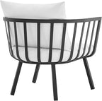Modway Riverside Outdoor Furniture, Two Armchairs, Gray White