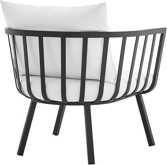 Modway Riverside Outdoor Furniture, Two Armchairs, Gray White