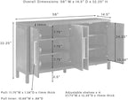 Crosley Furniture Darcy Modern Sideboard Buffet Cabinet with Storage Shelves, Living Room, Kitchen, Dining, Dark Brown