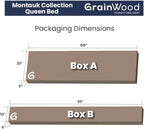 Grain Wood Furniture Montauk Solid Wood Bed, Queen Size, Rustic Off-White
