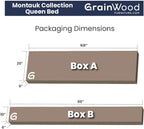 Grain Wood Furniture Montauk Solid Wood Bed, Queen Size, Rustic Walnut