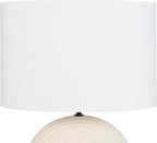 Nourison Home 21" Off White Textured Arch Table Lamp for Bedroom, Living Room, Console, Entryway