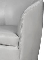 Pemberly Set of 2 Steamboat Ice All Italian Leather Swivel Club Chair