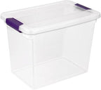 Sterilite 27 Quart Clear Latch Lid Storage Container Tote, 6 Pack, and 15 Quart Clear Latch Lid Storage Container Tote, 12 Pack for Home Organization