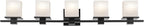 KICHLER Tully 40.25" 5-Light Vanity Light with Satin Etched Cased Opal Glass in Black for Over a Vanity, Soft Modern Style, (40.25" x 6.5" x 7"), 45193BK