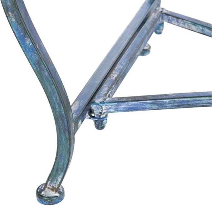 SAFAVIEH Outdoor Collection Brielle Victorian Antique Blue Bench