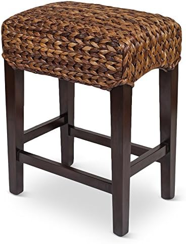 Bird Rock Home Seagrass Backless Counter Stool | Set of 2 | Handwoven | Natural Fibers | Fully Assembled