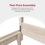 Solid Hardwood Deluxe Platform Bed Frame, Headboard, Footboard & Slats, Quality Crafted in Pennsylvania, USA from Poplar by Mennonite Artisans, No Box Spring Needed, Easy Assembly