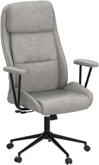 High Back Office Desk Chair,Ergonomic Reclining Office Chair,Modern Swivel Computer Chair,Conference Room Chairs,Grey Leather Chair with Lumbar Support,330lbs