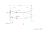 SIMPLIHOME Wagner Coffee Table - 30 inch Wide Solid Acacia Wood and Genuine Marble Round Living Room Table in White and Natural, Mid-Century Modern Table for Family Room with Gold Metal Base and Legs