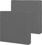 Easy-Going Waterproof Patio Cushion Covers ONLY Cover 27x25x5 inch 2 Pack Replacement Non-Slip Outdoor Seat Cushion Slipcover with Zipper. Dark Gray