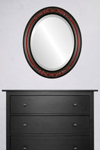 OVALCREST Oval Beveled Wall Mirror for Home Decor - Florence Style - Vintage Cherry - 20" x 16"