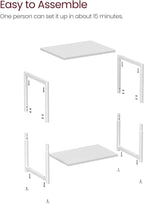 VASAGLE Side Tables Set of 2, Small End Table, Nightstand for Living Room, Bedroom, Office, Bathroom, White ULET272W14