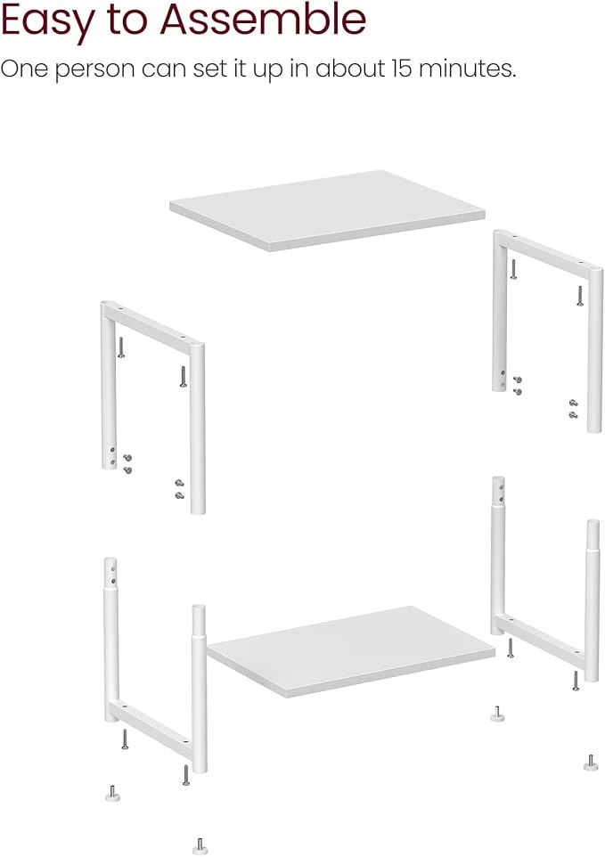 VASAGLE Side Tables Set of 2, Small End Table, Nightstand for Living Room, Bedroom, Office, Bathroom, White ULET272W14