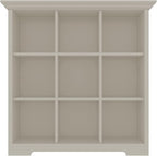 Wooden Cube Shelf Bookcase - Modern 3 Tiers Floorstanding Open Bookshelf with Base for Home and Office, 9 Cubes Storage Cabinet, Warm White