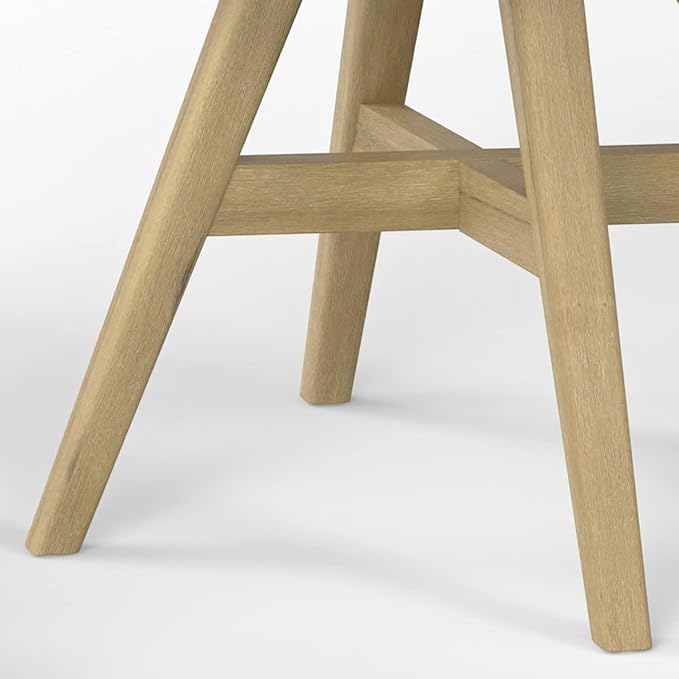 SIMPLIHOME Kona SOLID ACACIA WOOD 24 inch Wide Contemporary Outdoor Dining Chair in Plastic ( Set of 2 ) in Taupe for the Dining Room