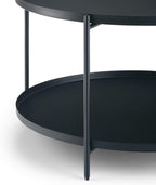 SIMPLIHOME Monet Industrial 32 inch Wide Metal Metal Coffee Table in Black for the Living Room and Family Room