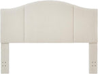 24KF Middle Century Upholstered Foldable King Headboard, Modern Boucle Teddy Fabric, Cream