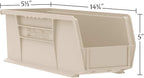 Akro-Mils 30234 AkroBins Plastic Storage Bins, Space-Saving Stackable Bins for Garage, Pantry, Craft Organization, 15" x 5" x 5", Stone, 12-Pack