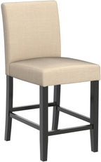 LSSPAID Bar Stools Set of 2, 24.8 Inch Upholstered Fabric Counter Height Stools, Modern Kitchen Island Wood Bar Chairs Barstools with Backrest and Solid Wood Legs, Beige