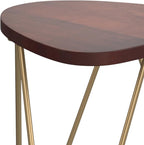 SIMPLIHOME Patrice Modern 18 inch Wide Metal and Wood Accent Side Table in Dark Brown for the Living Room and Bedroom