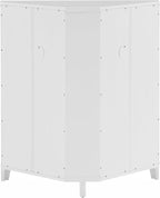 Crosley Furniture Roarke Stackable Corner Pantry Storage Cabinet with Shelves, Kitchen, Dining, Laundry, White
