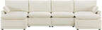CHITA 147" Oversized Cloud Couch, Modern Modular Sectional Sofa Set for Living Room, 6 Seater U Shaped Sectional Couch, Cream