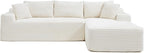 108 Inch Cloud Sectional Couch,Modern Modular Sectional Sofa with Deep Seat,Corduroy Boneless Couches with L-Shape Chaise for Living Room,No Assembly Required (Beige, Right Facing Chaise)