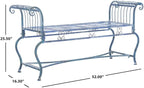 SAFAVIEH Outdoor Collection Brielle Victorian Antique Blue Bench
